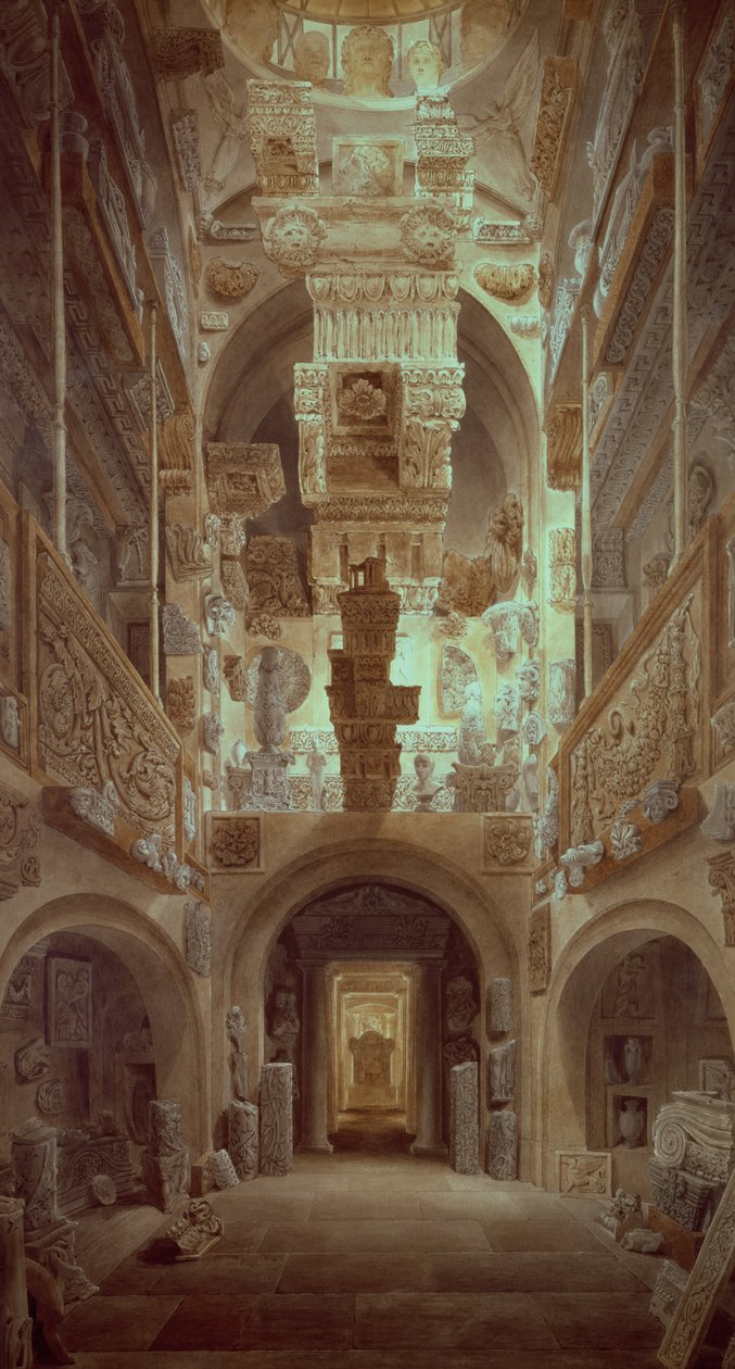 Wnętrze Muzeum Soane, autorstwa Joseph Michael Gandy
