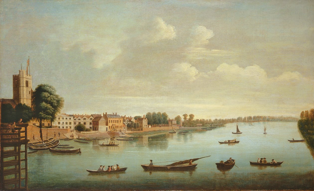 Widok na Tamizę z mostu Putney autorstwa Joseph Nichols