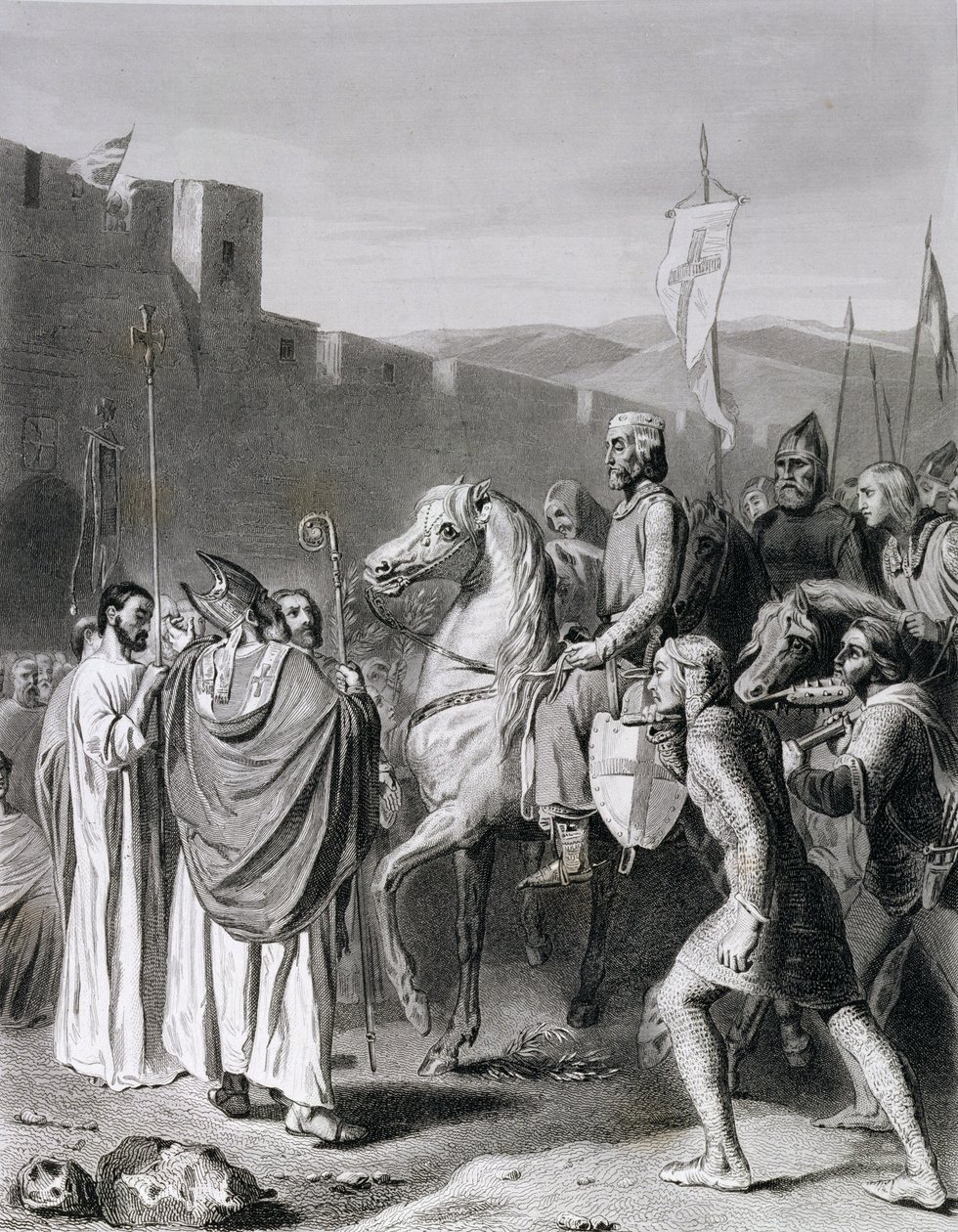 Baldwin I (ok.1058-1118) grawerowane przez Thibault autorstwa Joseph Nicolas Robert Fleury