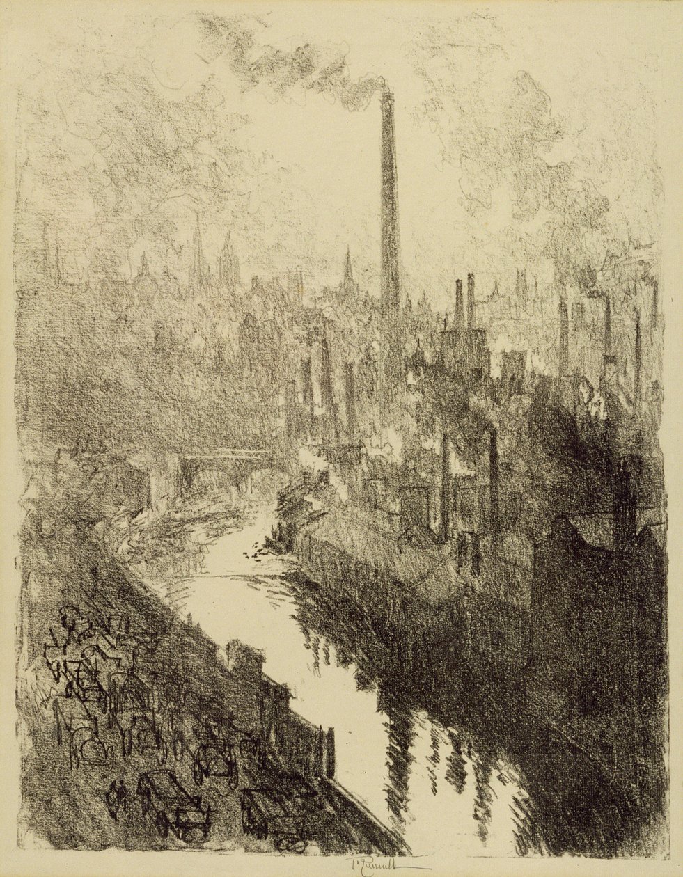 Wielki komin, Sheffield, 1910 autorstwa Joseph Pennell