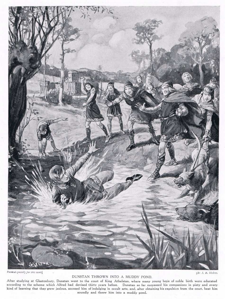 Dunstan wrzucony do błotnistego stawu, lata 20. autorstwa Joseph Ratcliffe Skelton