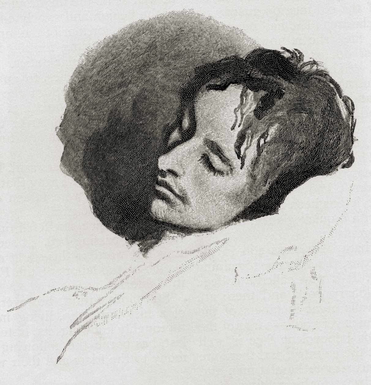 John Keats w swojej ostatniej chorobie, z "The Century Illustrated Monthly Magazine", maj-październik, 1883 autorstwa Joseph Severn