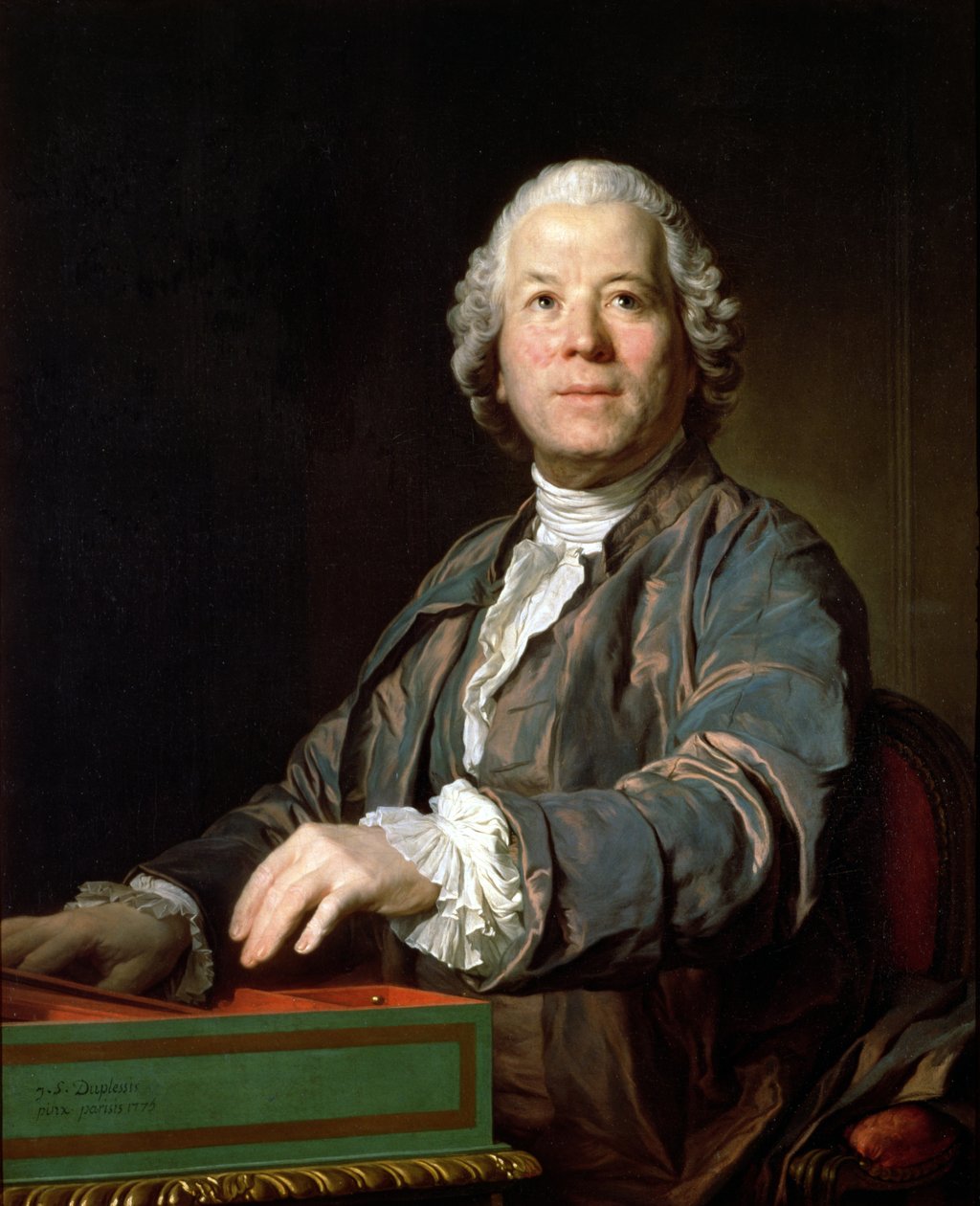 Christoph Willibald Gluck (1714-87) na szpinecie, 1775 autorstwa Joseph Siffred Duplessis