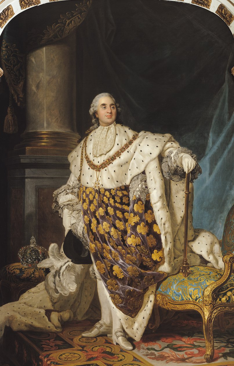 Liudvikas XVI (1754-93) karūnavimo drabužiais, po 1774 m autorstwa Joseph Siffred Duplessis