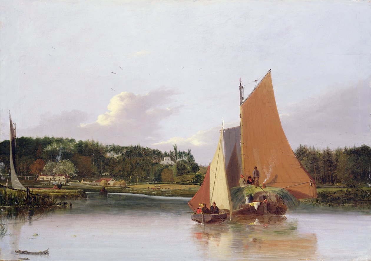 Łodzie na Yare koło Bramenton, Norfolk, 1828 autorstwa Joseph Stannard