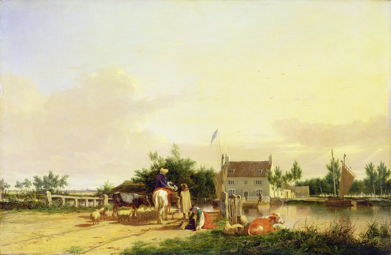 Prom Buckenham na rzece Yare, Norfolk, 1826 autorstwa Joseph Stannard