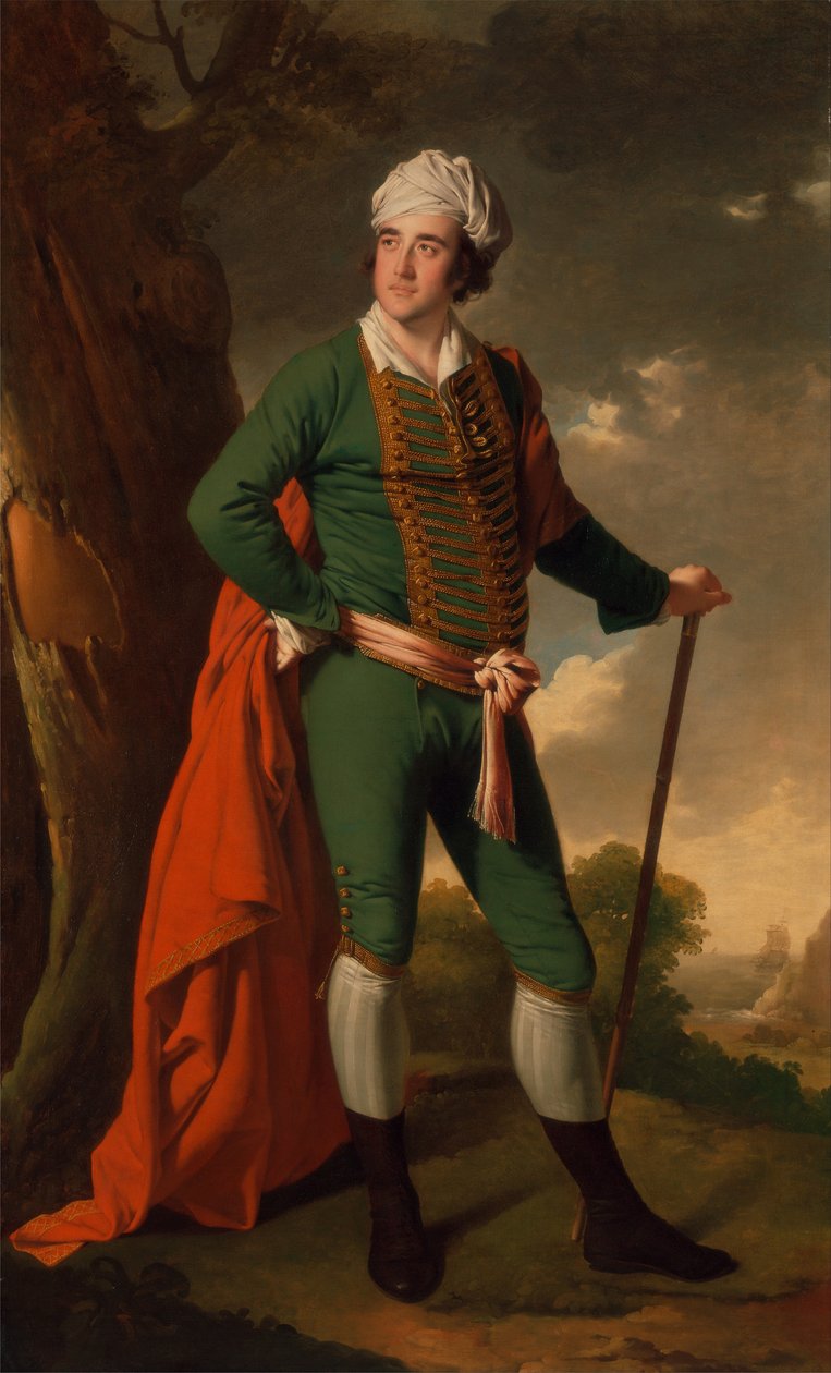 Portret mężczyzny, znanego jako indyjski kapitan autorstwa Joseph Wright of Derby