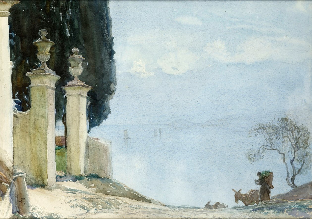 Błękitny dzień na Como, ok. 1900 autorstwa Joseph Walter West