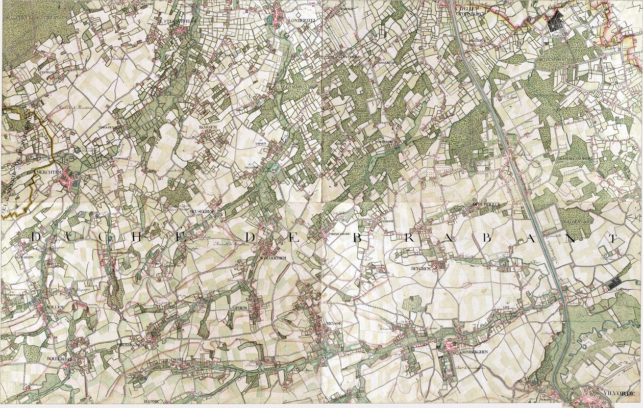 Mapa Vilvorde - Vilvoorde, Belgia autorstwa Joseph de Ferraris