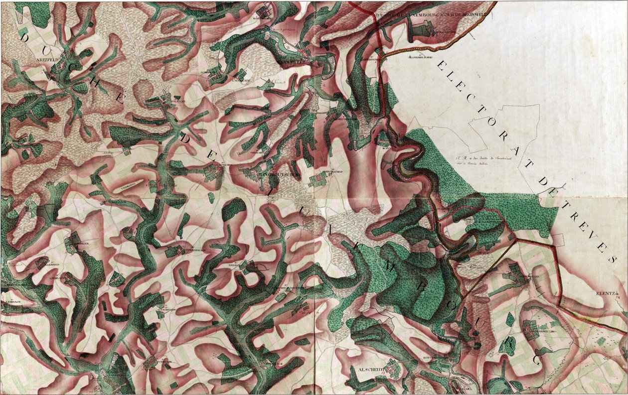 Mapa Waxweiller - Waxweiler autorstwa Joseph de Ferraris