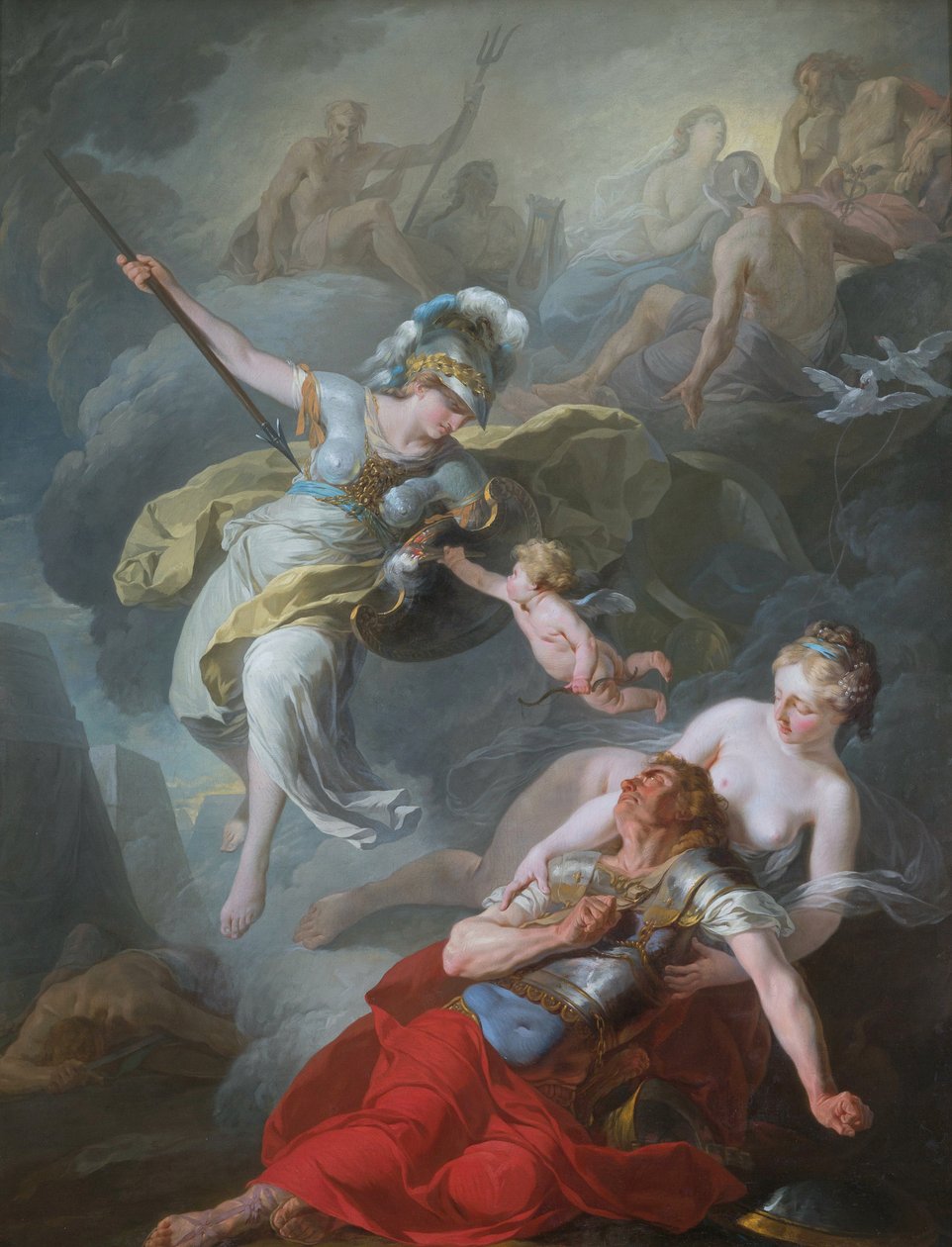 Bitwa pod Minerwą na Marsie, 1771. autorstwa Joseph Benoît Suvée