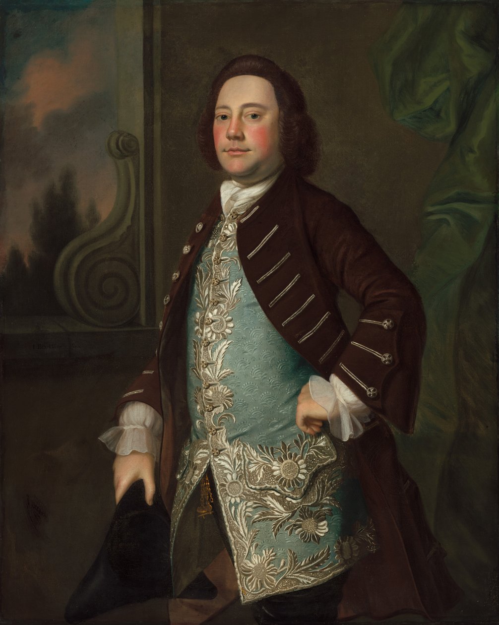 Portret dżentelmena, ca. 1760. autorstwa Joseph Blackburn