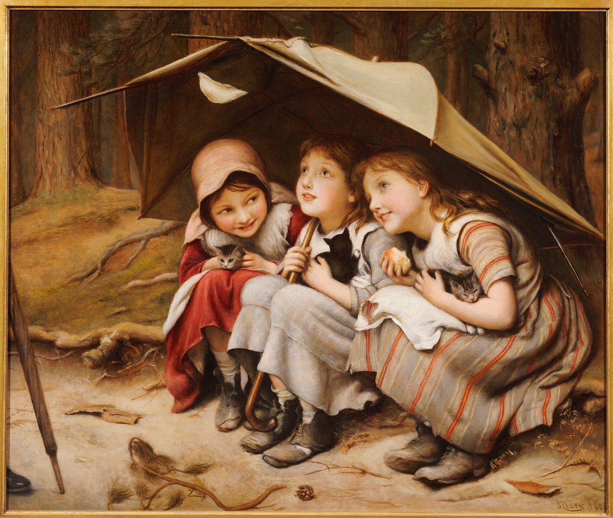 Trzy małe kocięta, 1883 autorstwa Joseph Clark