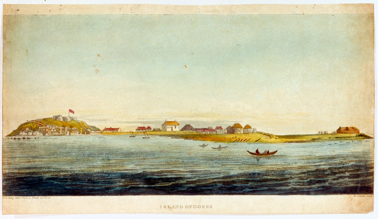 Wyspa Goree (kolorowa akwatinta) autorstwa Joseph Constantine Stadler