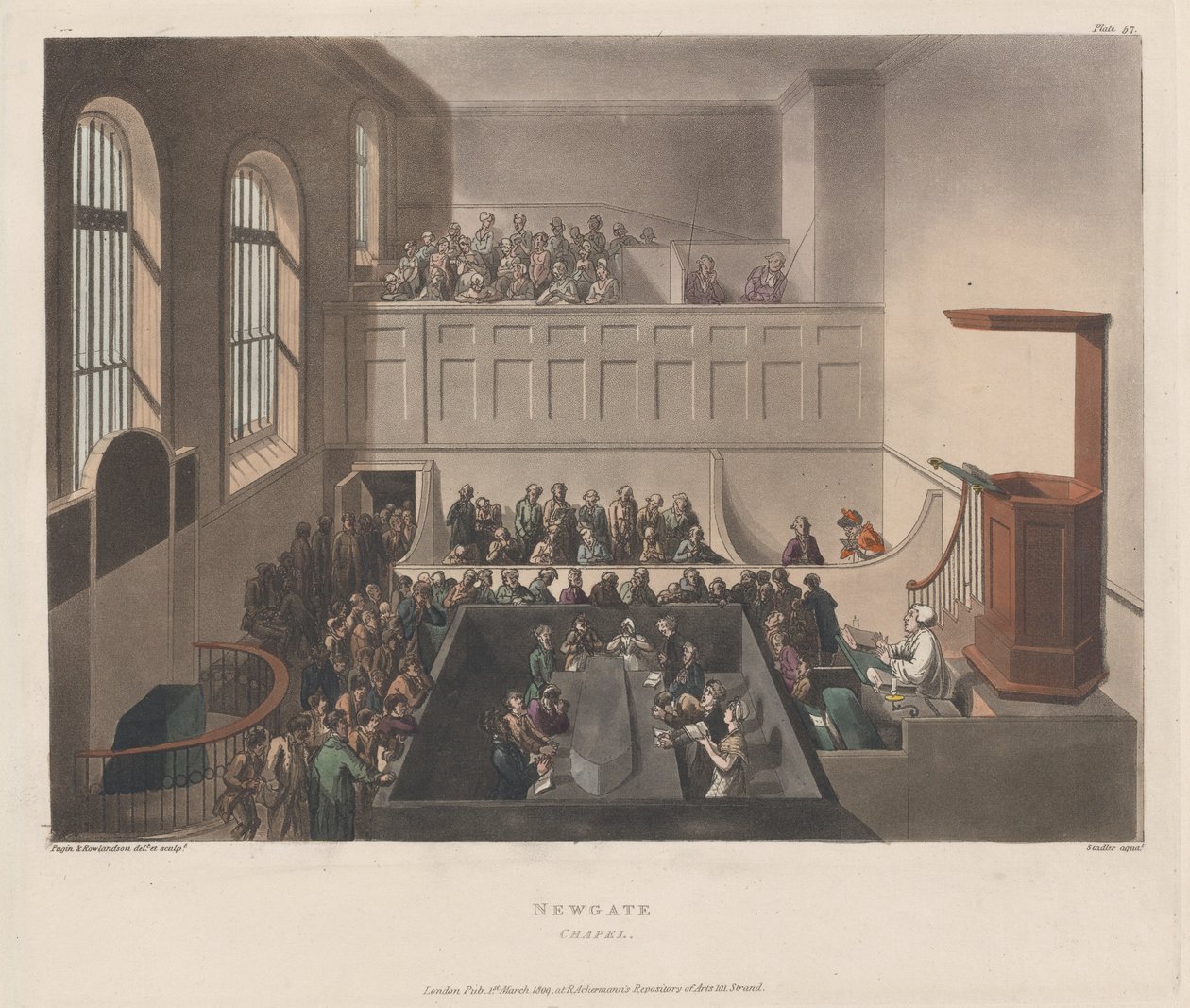 Kaplica Newgate, 1809., 1809. autorstwa Joseph Constantine Stadler