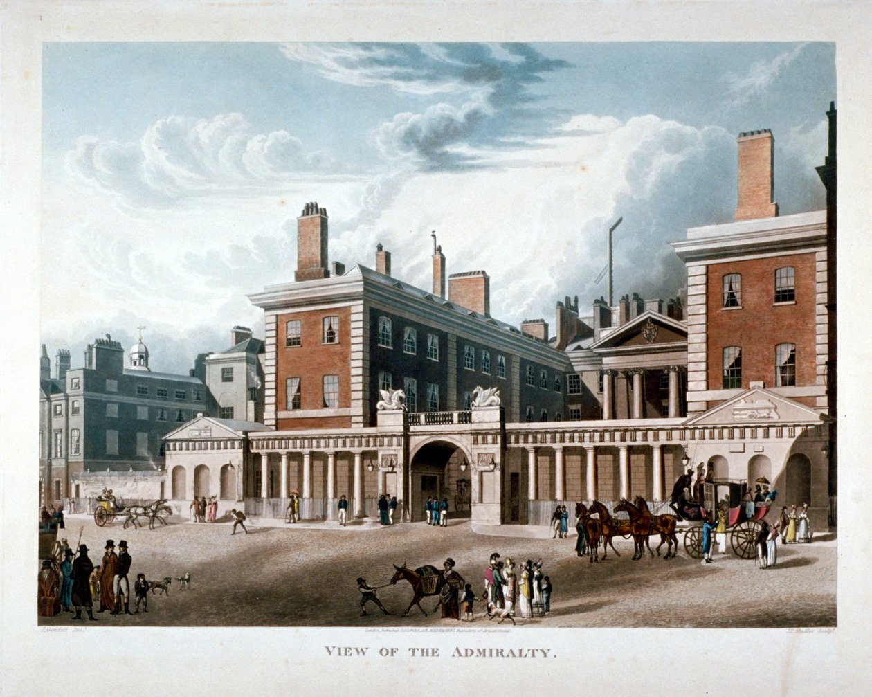 Admiralicja, Whitehall, Westminster, Londyn, 1818 r. autorstwa Joseph Constantine Stadler