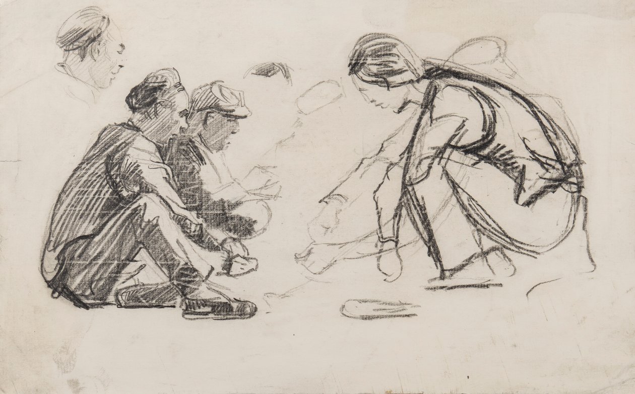 Siedzące postacie autorstwa Joseph Crawhall