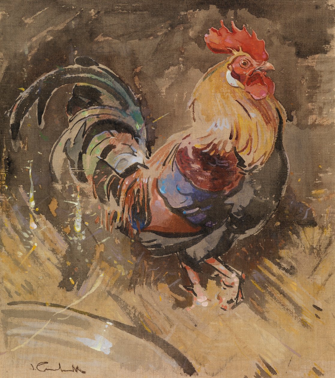Kogut Minorki (gwasz na płótnie) autorstwa Joseph Crawhall