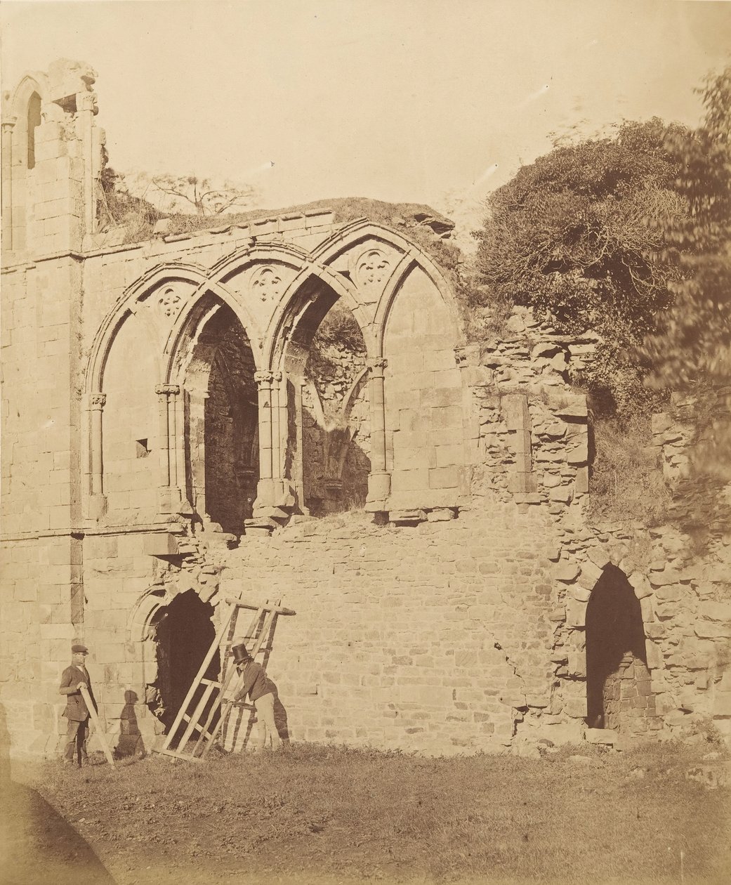 Opactwo Easby. Refektarz, lata 50. XIX wieku. autorstwa Joseph Cundall
