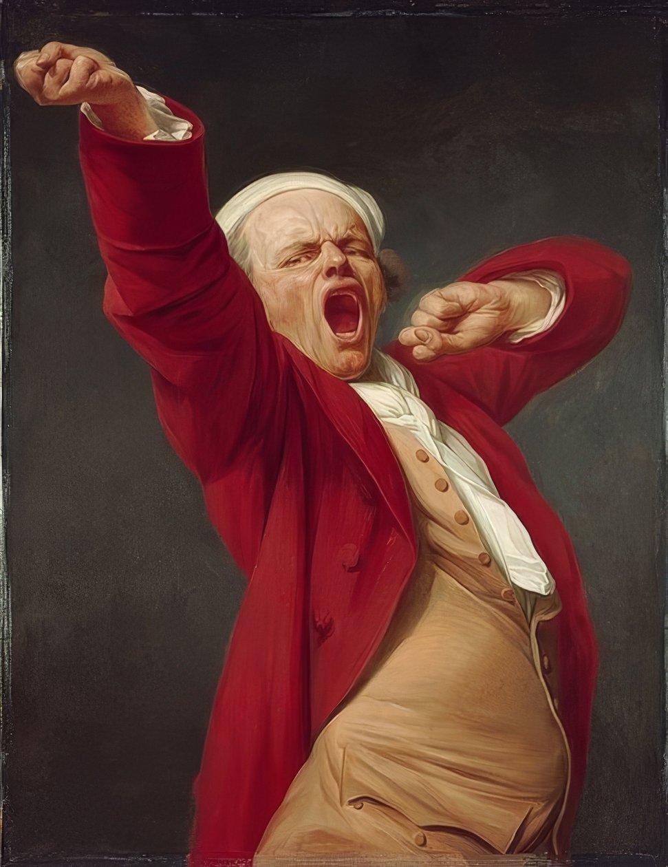 Autoportret, ziewanie. 1783 autorstwa Joseph Ducreux