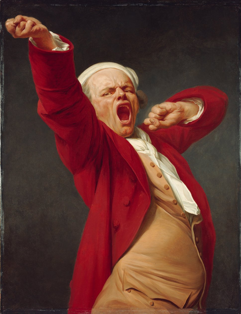 Autoportret, Ziewanie, ca. 1783 autorstwa Joseph Ducreux