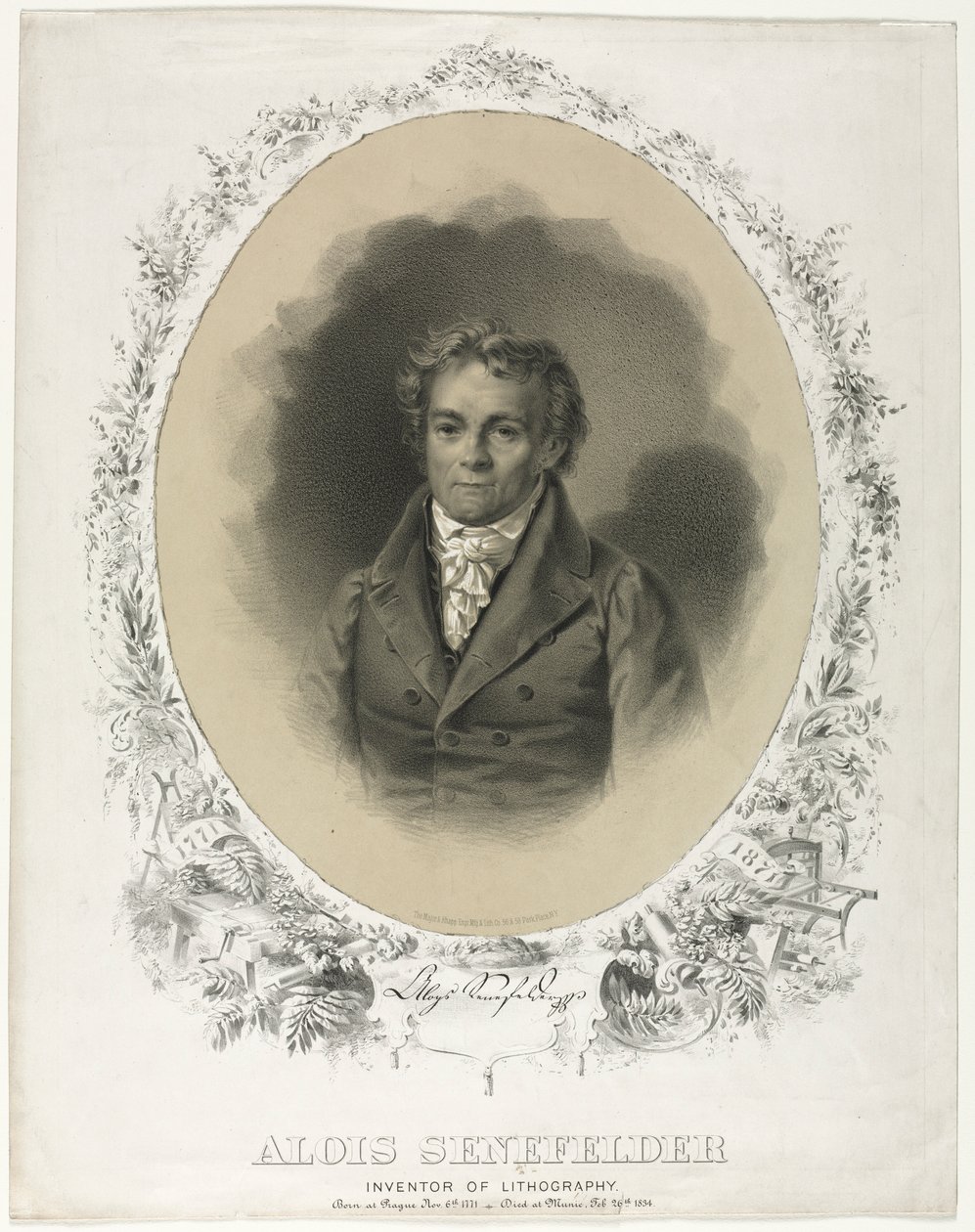 Alois Senefelder, 1871. autorstwa Joseph F. Knapp