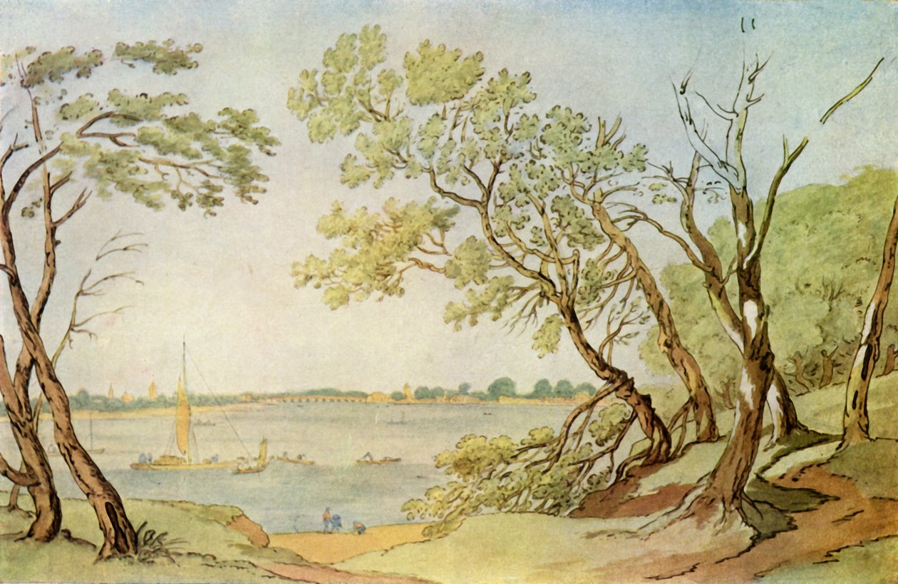 „Most Chelsea z Millbank”, 1790, 1943. autorstwa Joseph Farington