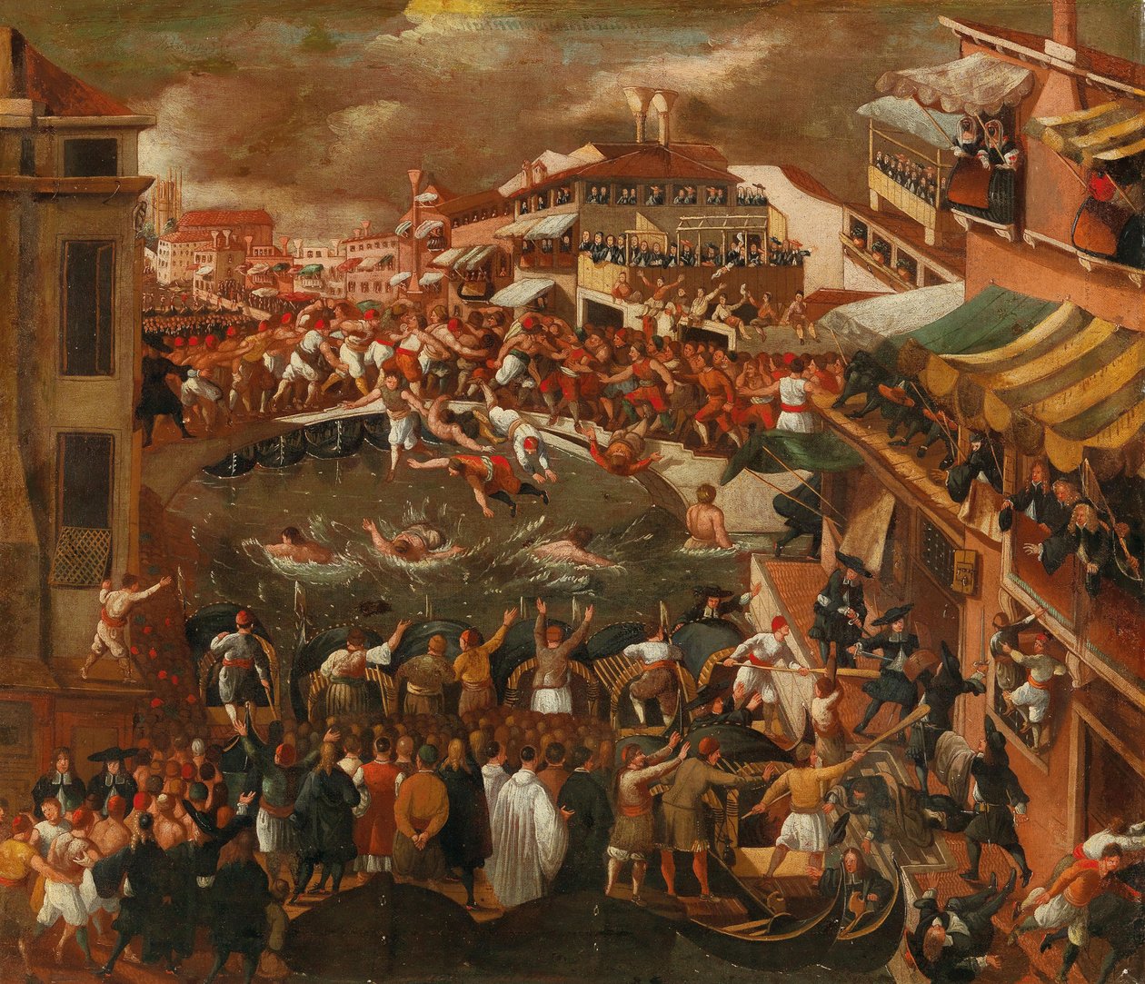Ponte dei Pugni w Wenecji. autorstwa Joseph Heintz the Younger
