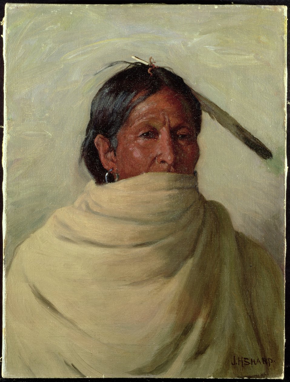 Stojąca sarna-Taos (olej na płótnie) autorstwa Joseph Henry Sharp