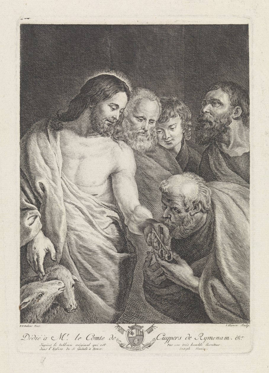 Piotr otrzymuje klucze Chrystusa autorstwa Joseph Hunin