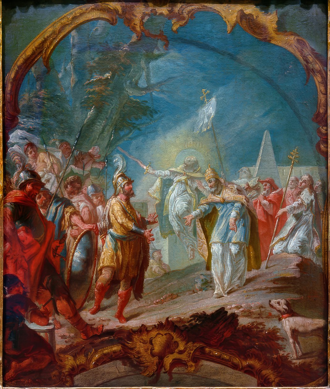 Attila przed papieżem Leonem I. autorstwa Joseph Ignaz Appiani