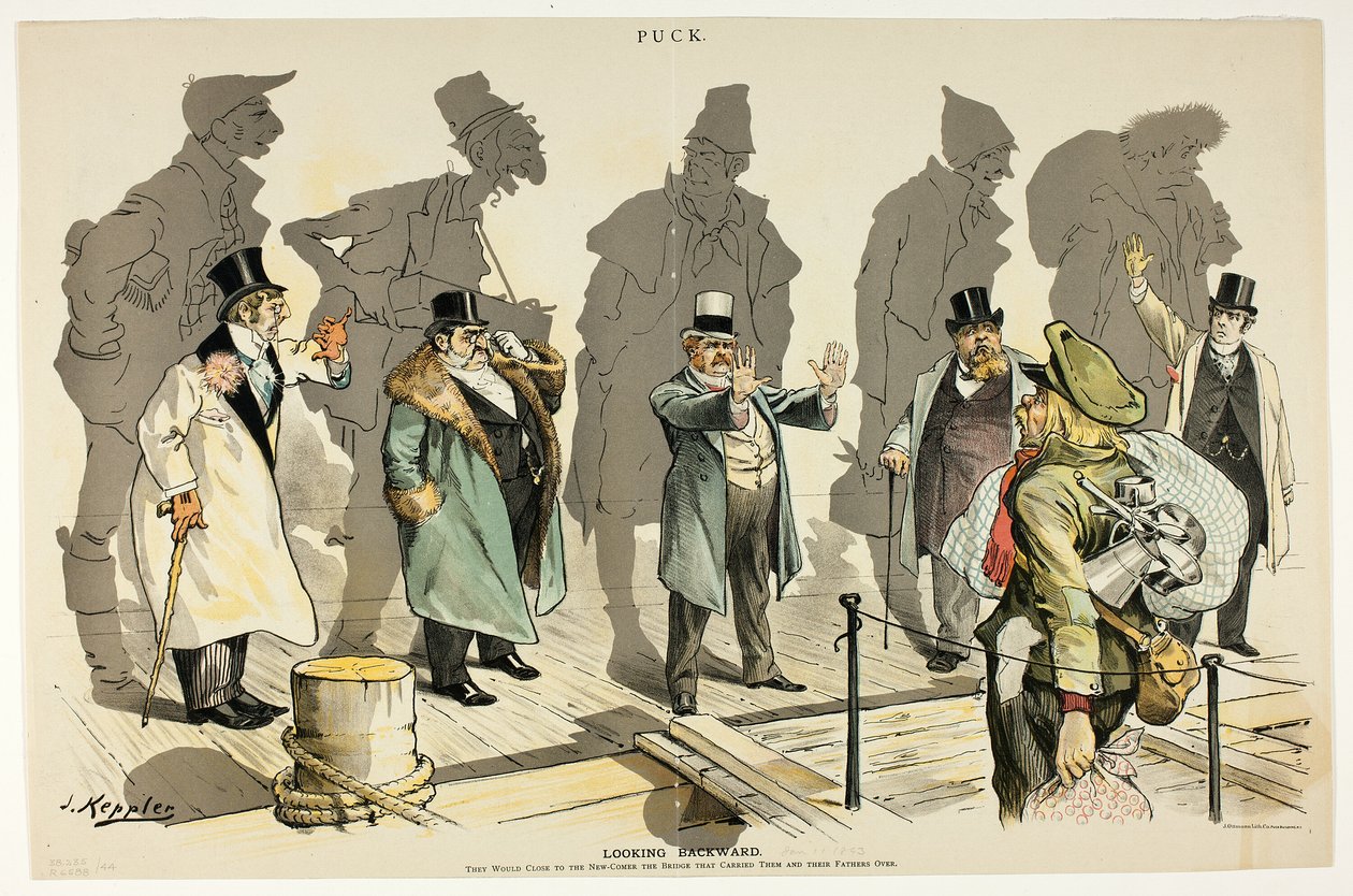 Patrząc wstecz, z Pucka autorstwa Joseph Keppler