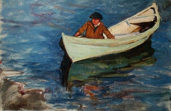 Mała łódź wiosłowa autorstwa Joseph Milner Kite