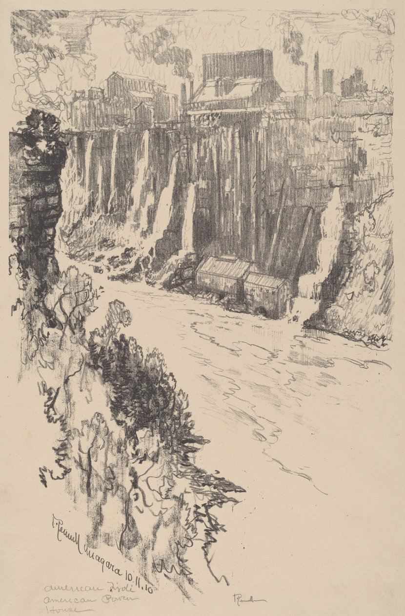 Amerykańskie Tivoli autorstwa Joseph Pennell