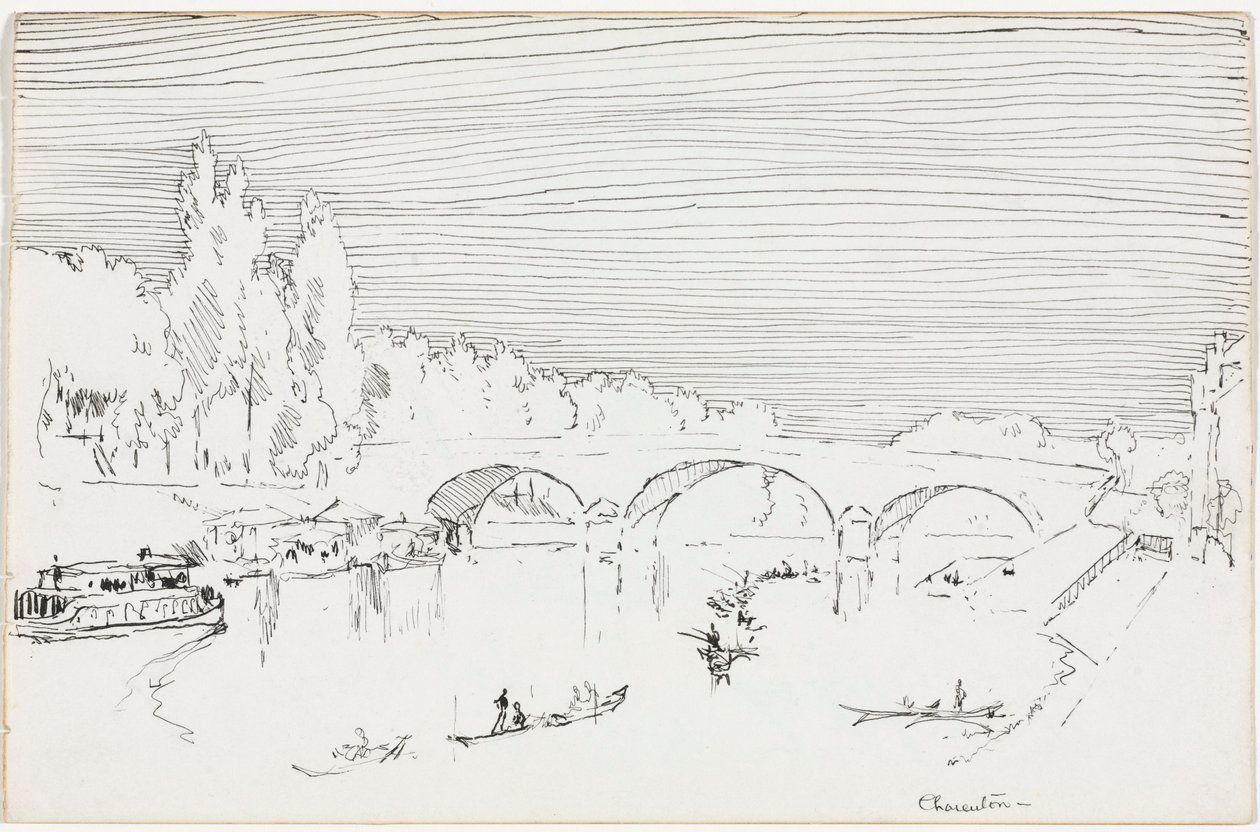 Charenton-le-Pont, ca. 1893. autorstwa Joseph Pennell