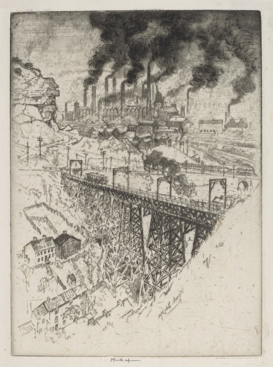 Edgar Thomson Works, Bessemer autorstwa Joseph Pennell