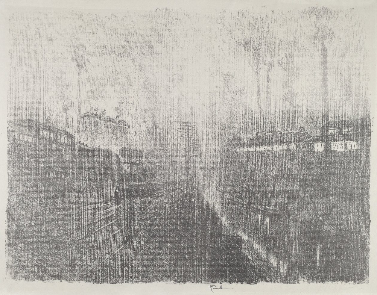 Wieczór w Kraju Amunicji, 1916. autorstwa Joseph Pennell