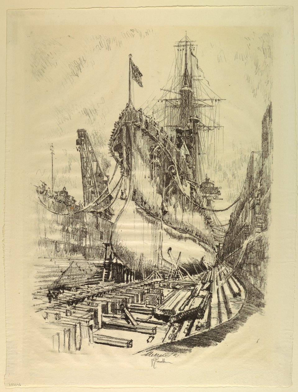 W suchym doku autorstwa Joseph Pennell