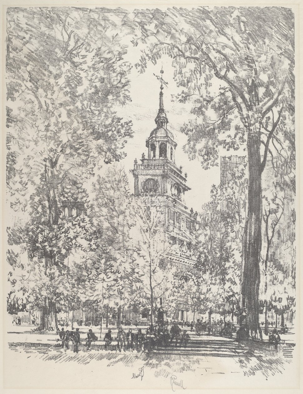 Plac Niepodległości i Dom Stanowy, 1912 r. autorstwa Joseph Pennell