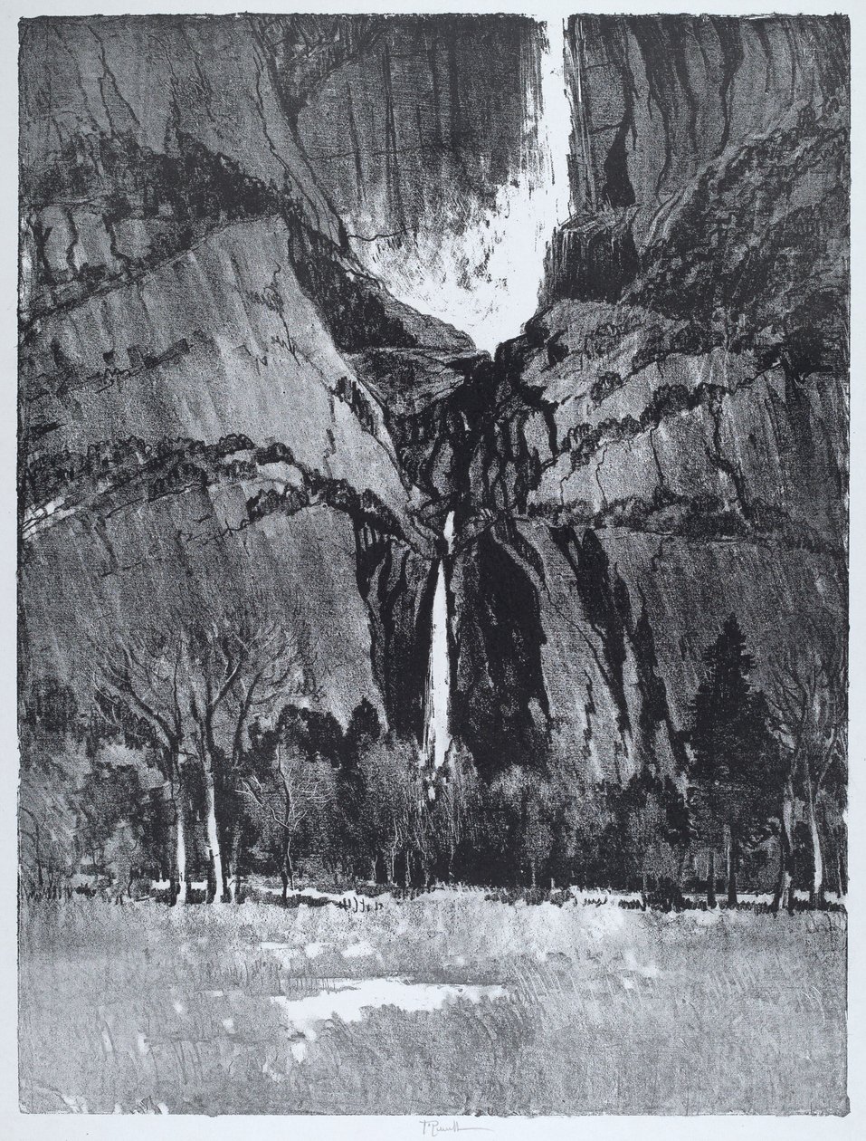 Lower Falls, Yosemite, 1912. autorstwa Joseph Pennell