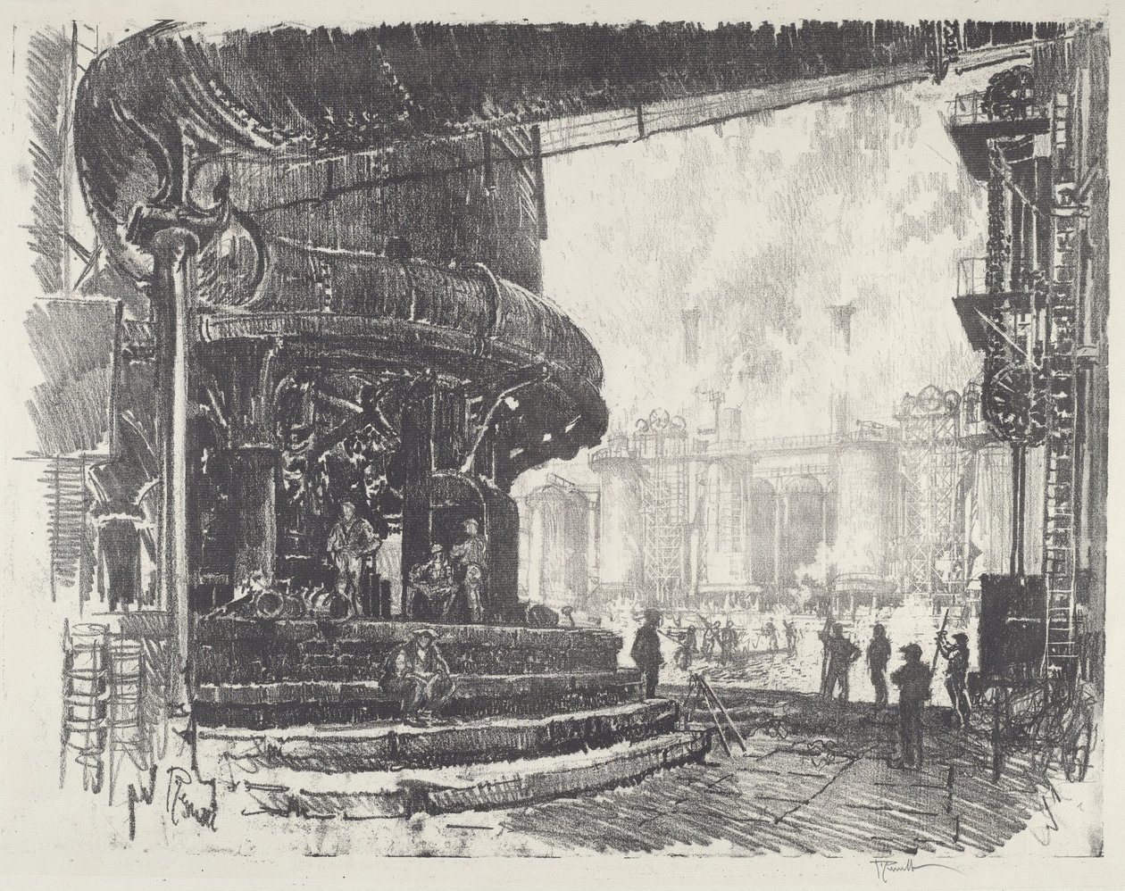 Produkcja surówki, 1916. autorstwa Joseph Pennell