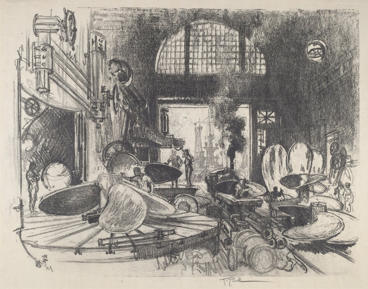 Wykonywanie łopat śmigła autorstwa Joseph Pennell