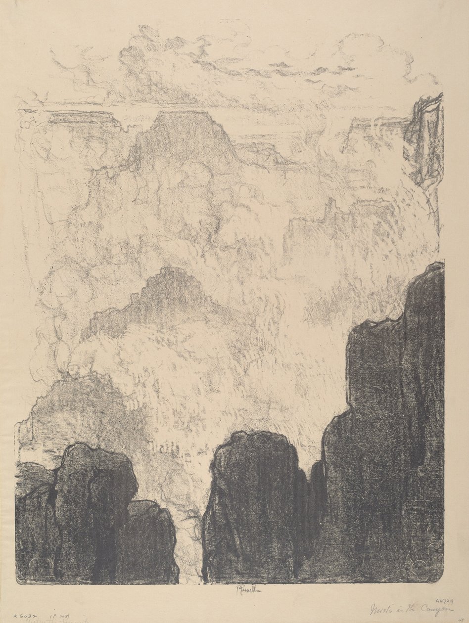 Mgły w kanionie, nr II, 1912. autorstwa Joseph Pennell