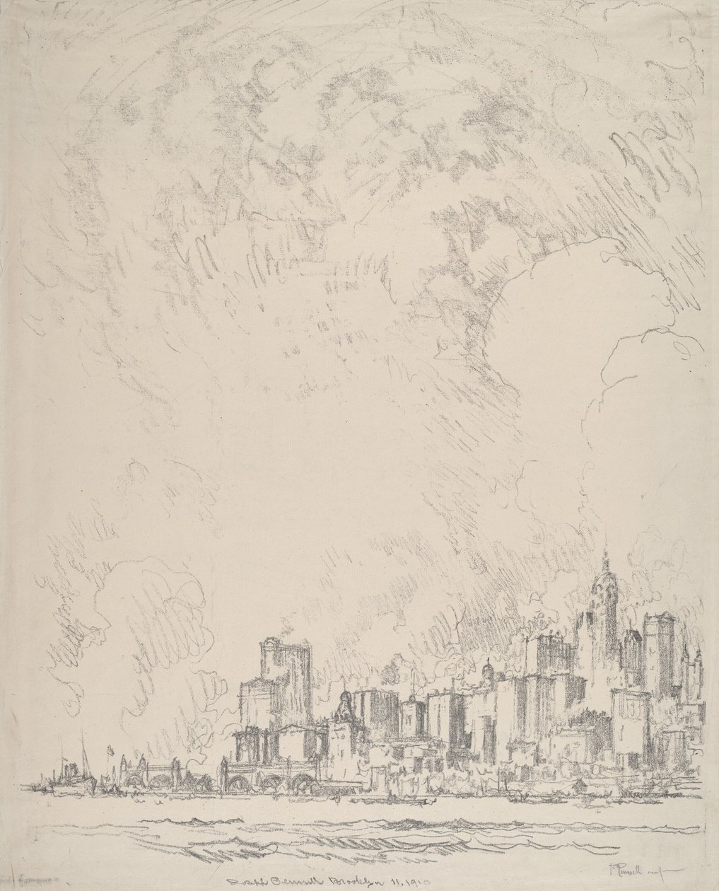 Nowy Jork z Brooklynu autorstwa Joseph Pennell