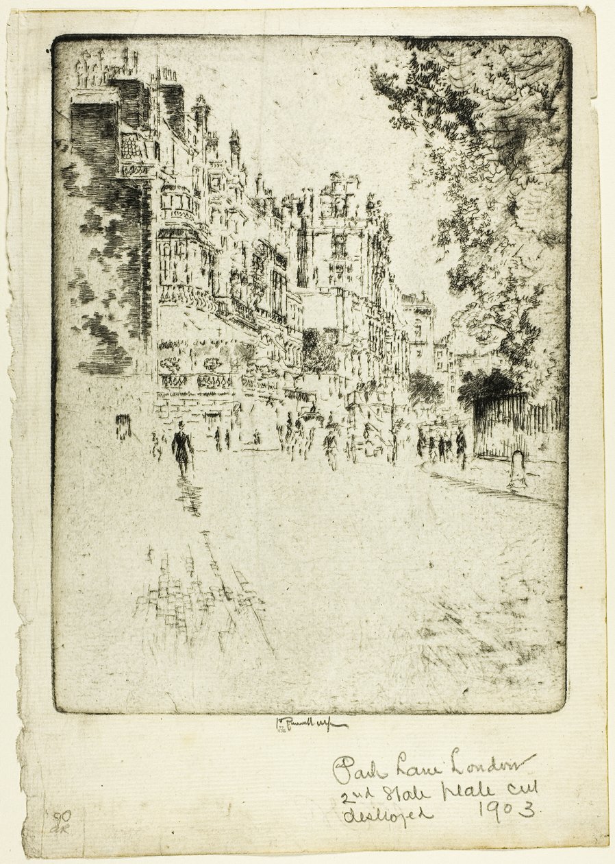 Park Lane autorstwa Joseph Pennell
