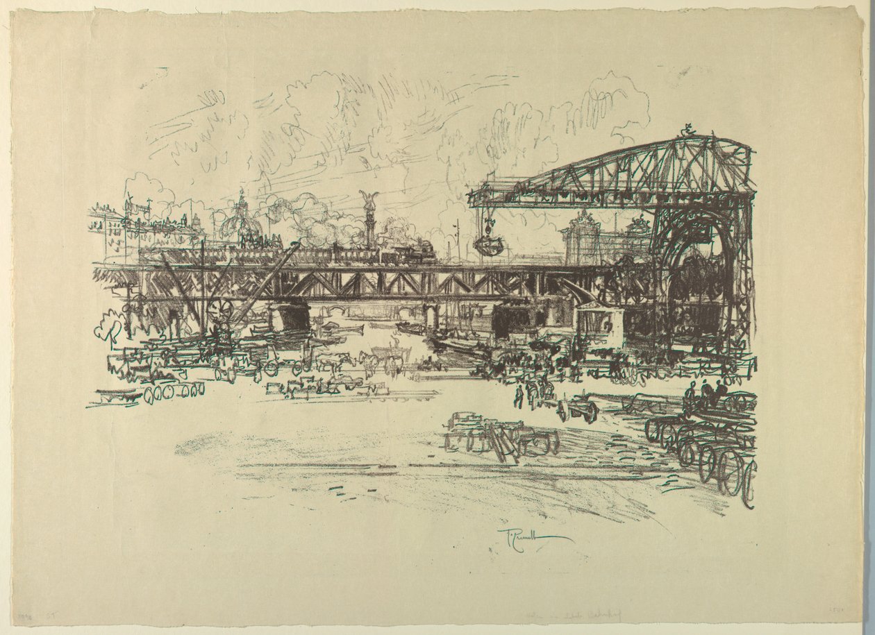 Dworzec kolejowy, Berlin autorstwa Joseph Pennell