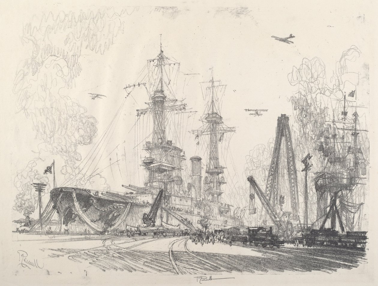 Gotowy do startu, 1917. autorstwa Joseph Pennell