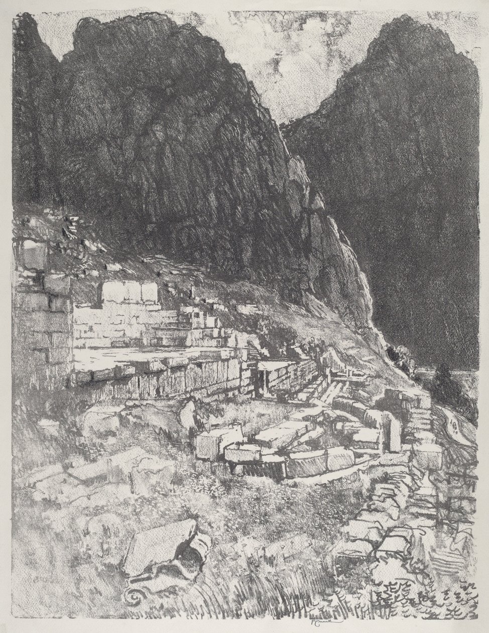 Siedziby Potężnych, Delphi, 1913. autorstwa Joseph Pennell