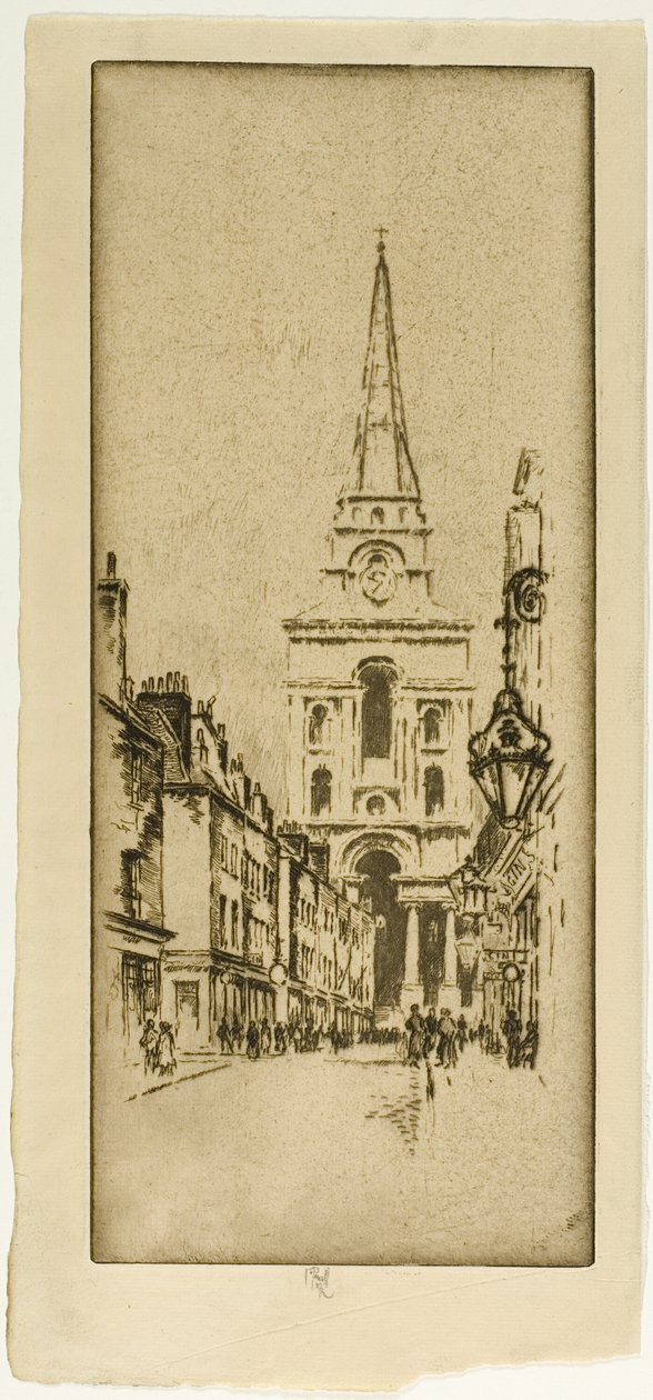 Kościół Spitalfields autorstwa Joseph Pennell