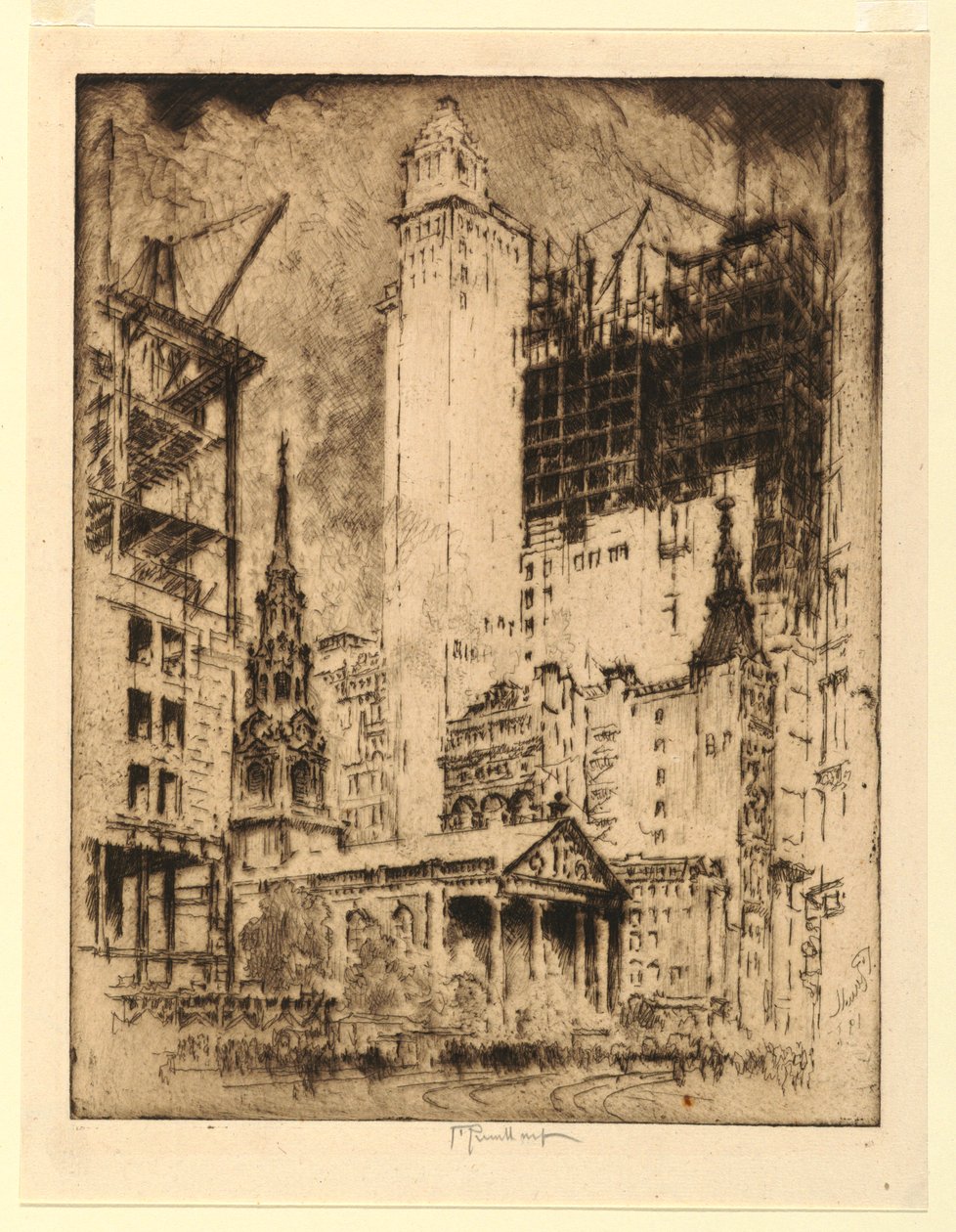 Św. Pawła, Nowy Jork autorstwa Joseph Pennell